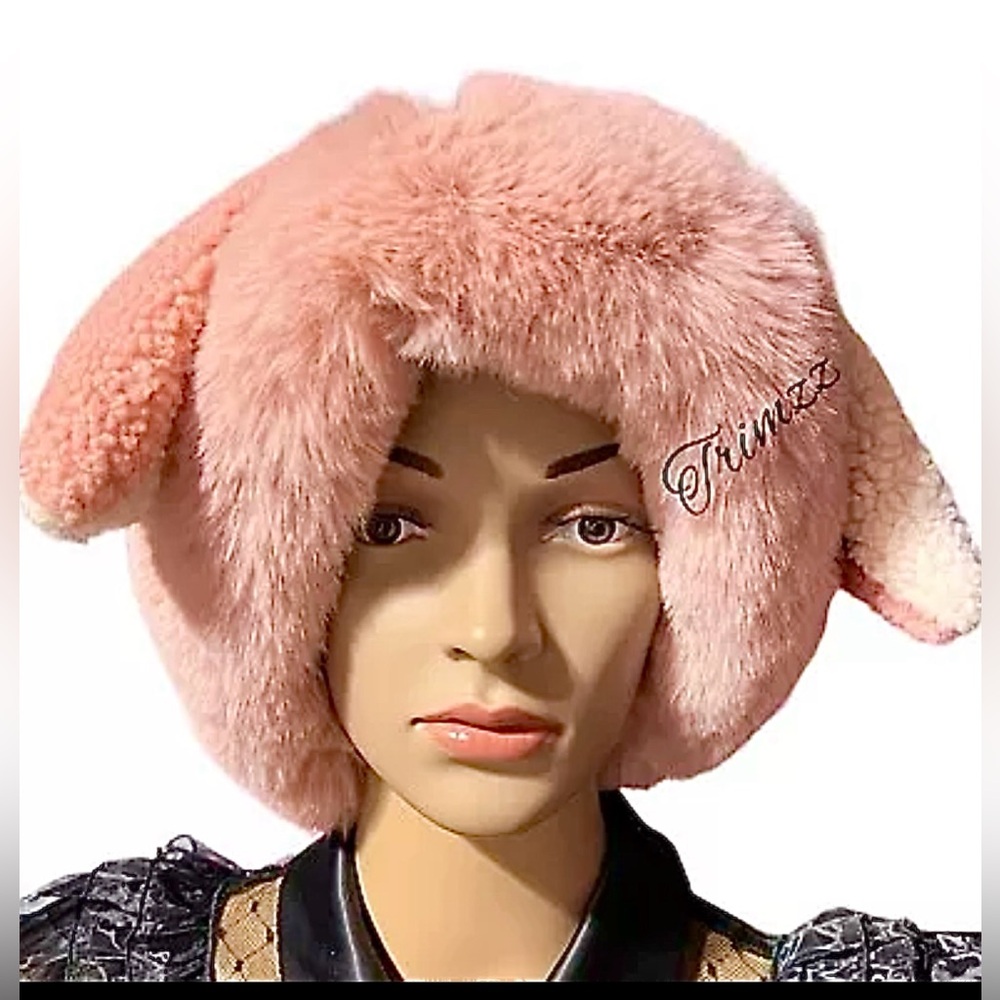 Winter Hat Size OS..…Fluffy and Soft Rose Beanie Hat with Ears. New…..Dolls Kill